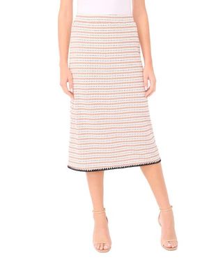 Cece Crochet Trim Knit Midi Skirt - Pink