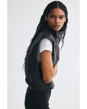 H&M Oversized Coated Vest - Black