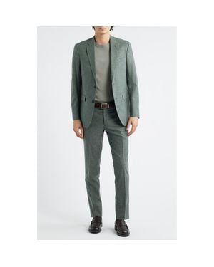 AllSaints Ross Slim Fit Cotton Blend Suit - Gray