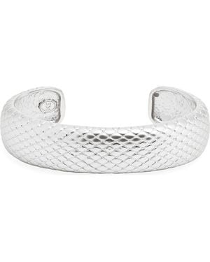 Karine Sultan Snakeskin Textured Cuff Bracelet - White
