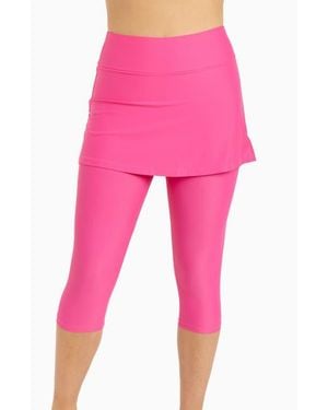 Calypsa Plus Size Skirted Swim Capris - Pink