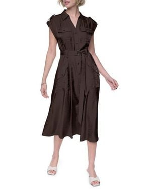 DKNY Belted Shirtdress - Brown