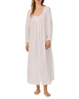 Eileen West Long Sleeve Cotton Lawn Nightgown - White