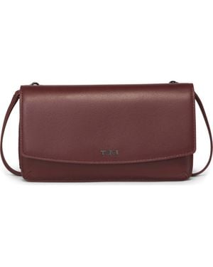 Tumi Leather Crossbody Wallet - Red