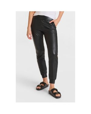 Commando Faux Leather Sweatpants - Black