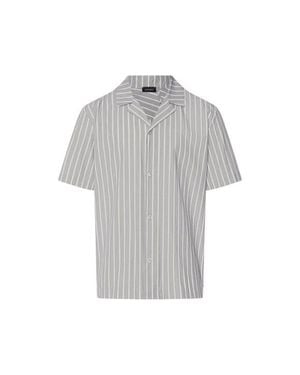 Hanro Night And Day Cotton Button Front Collared Shirt - Gray