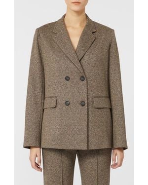 MM by Max Mara Albania Tweed Jersey Jacket - Brown