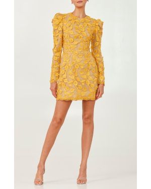 HELSI Christy Appliqué Long Sleeve Minidress - Yellow