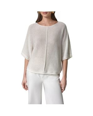 Donna Karan Dolman Sleeve Ballet Neck Sweater - Gray