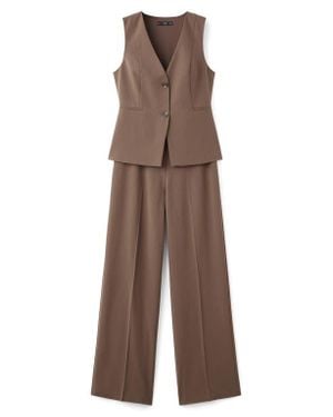 Mango Sleeveless Wide Leg Jumpsuit - Brown
