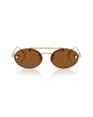 Versace 56Mm Oval Sunglasses - Brown