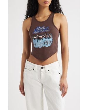 Merch Traffic Bob Seger Horses Graphic Tank - Blue