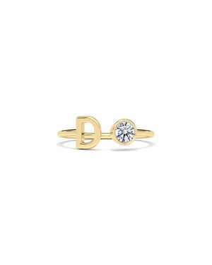 HauteCarat Lab Grown Diamond Letter Ring - Metallic