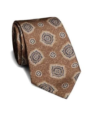 Jack Victor Carney Medallion Silk Tie - Brown