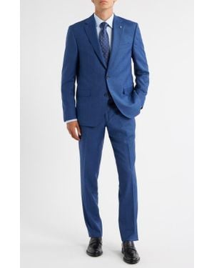 Jack Victor Esprit Deco Plaid Wool Suit - Blue