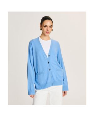 NAADAM Signature Cashmere Boxy Cardigan - Blue