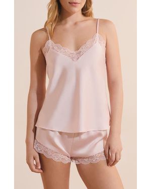 Etam Desire Lace Trim Camisole - Pink