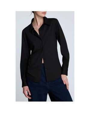 Kenneth Cole Knit Button-Up Shirt - Black