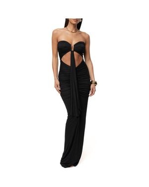 JLUXLABEL Atlantis Drape Maxi Dress - Black