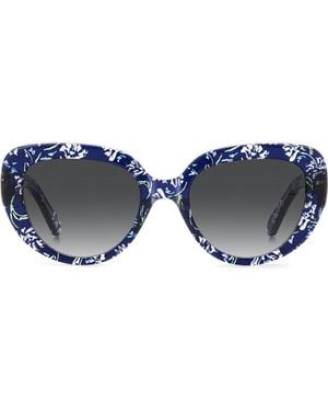 Kate Spade Rana 53Mm Rectangular Sunglasses - Blue