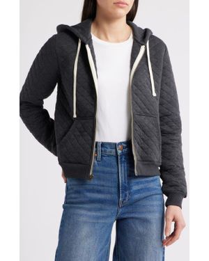 Marine Layer Corbet Quilted Zip-Up Hoodie - Black