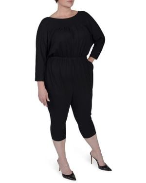 Mayes NYC Alex Jersey Crop Jumpsuit - Black