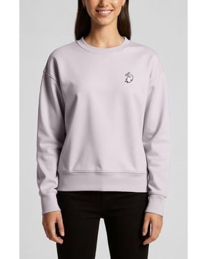 Alix Heartly Ghost Relaxed Fleece Crewneck Sweatshirt - White