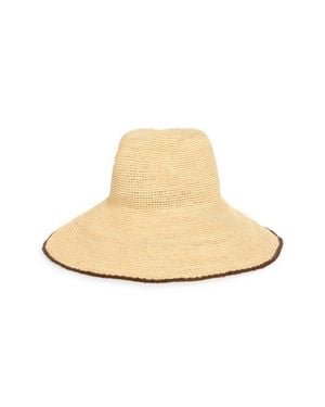 Janessa Leone Waverly Wide Brim Packable Straw Hat - Natural