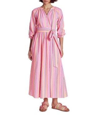 Boden Faye Long Sleeve Cotton Maxi Dress - Pink