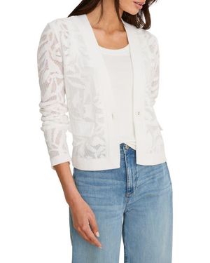 NIC+ZOE Garden Floral Lace Single Button Jacket - White
