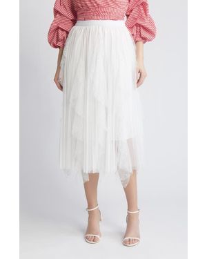 NIKKI LUND Wendy Beaded Tulle Skirt - White