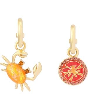 Kurt Geiger Crab & Tomato Mismatched Drop Earrings - Metallic
