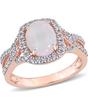 Julianna B Diamond Oval Split Shank Ring 10K - Pink