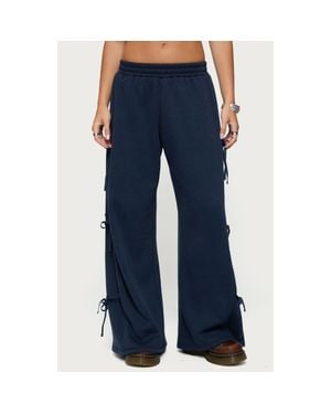 Edikted Claudette Ribbon Baggy Sweatpants - Blue