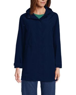 Lands' End Squall Hooded Waterproof Raincoat - Blue