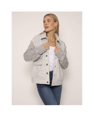 Central Park West Lincoln Mixed Media Jacket - Natural