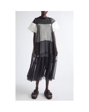 Sacai Mixed Media Maxi Dress - Gray