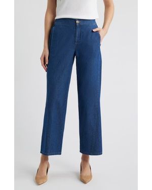 Anne Klein Curved Seam Ankle Jeans - Blue