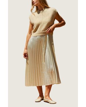 Crescent Twofer Sweater Top Dress - Natural