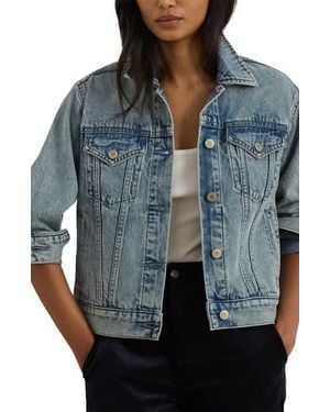 Ralph Lauren Paizley Rigid Denim Trucker Jacket - Blue