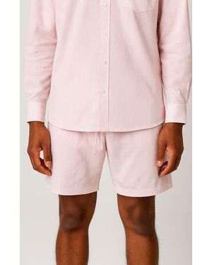 D.RT Stripe Cotton Blend Drawstring Shorts - Pink
