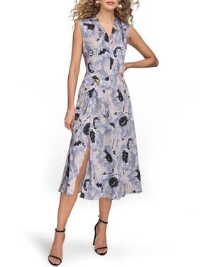 donna karan women's strapless fit & flare midi dress Donna Karan Weekend Women's Strapless Midi Dress - Watercolor Stripe Print