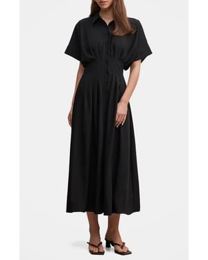 EVER NEW Luciana Darted Midi Shirtdress - Black