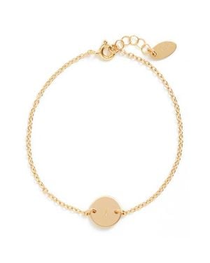 Nashelle Initial Mini Disc Bracelet - Metallic