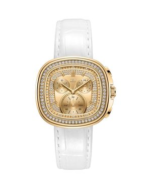 JBW Coast Chronograph Leather Strap Watch, 22Mm X 42Mm - Metallic