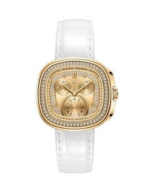 JBW Coast Chronograph Leather Strap Watch, 22Mm X 42Mm - Metallic