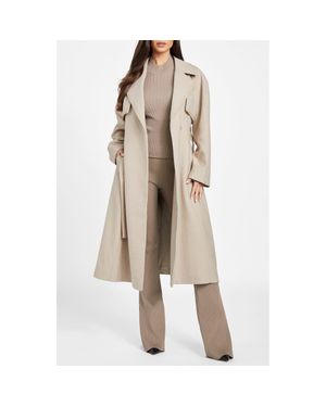 Marciano Natalie Belted Longline Trench Coat - Natural