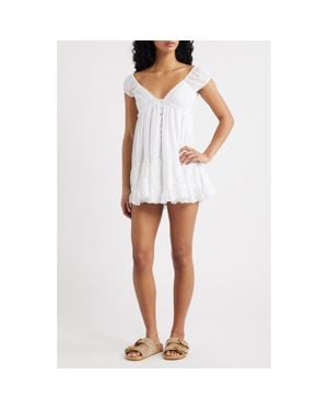 BDG Belle Cotton Romper - White