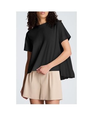 Kenneth Cole High/Low Pleat Back Top - Black
