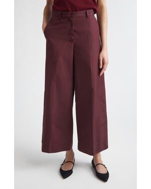 Max Mara Epoca Crop Wide Leg Pants - Red